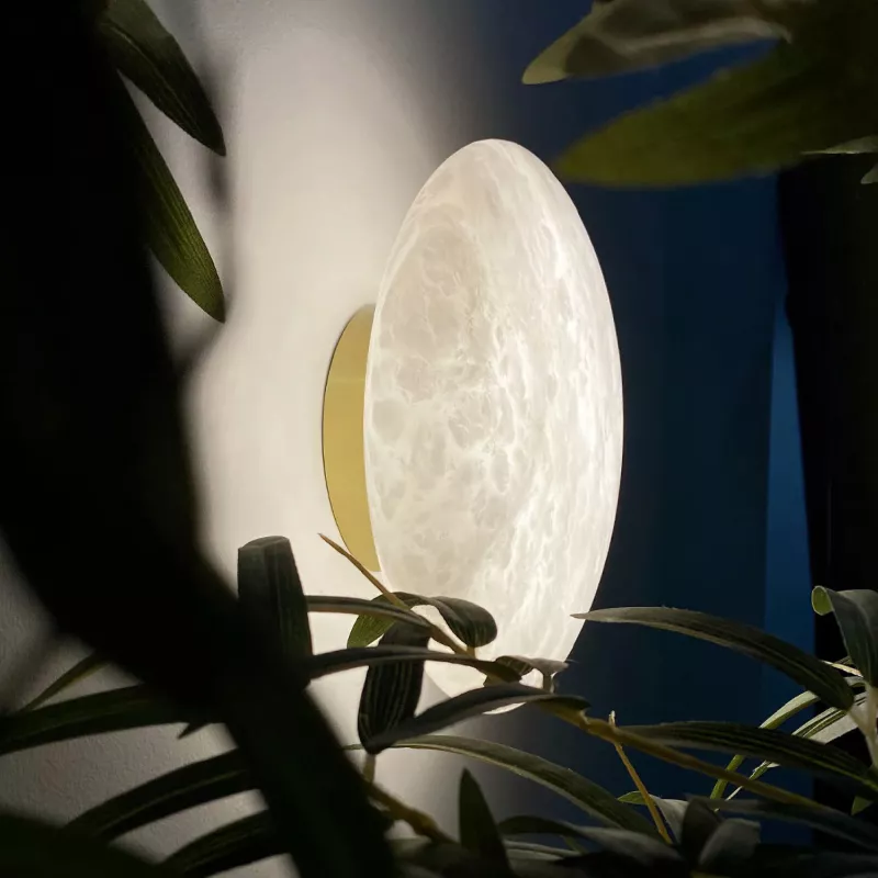 Modern Marble and Copper Wall Lamp - Image 2