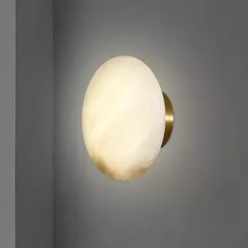 Modern Marble and Copper Wall Lamp