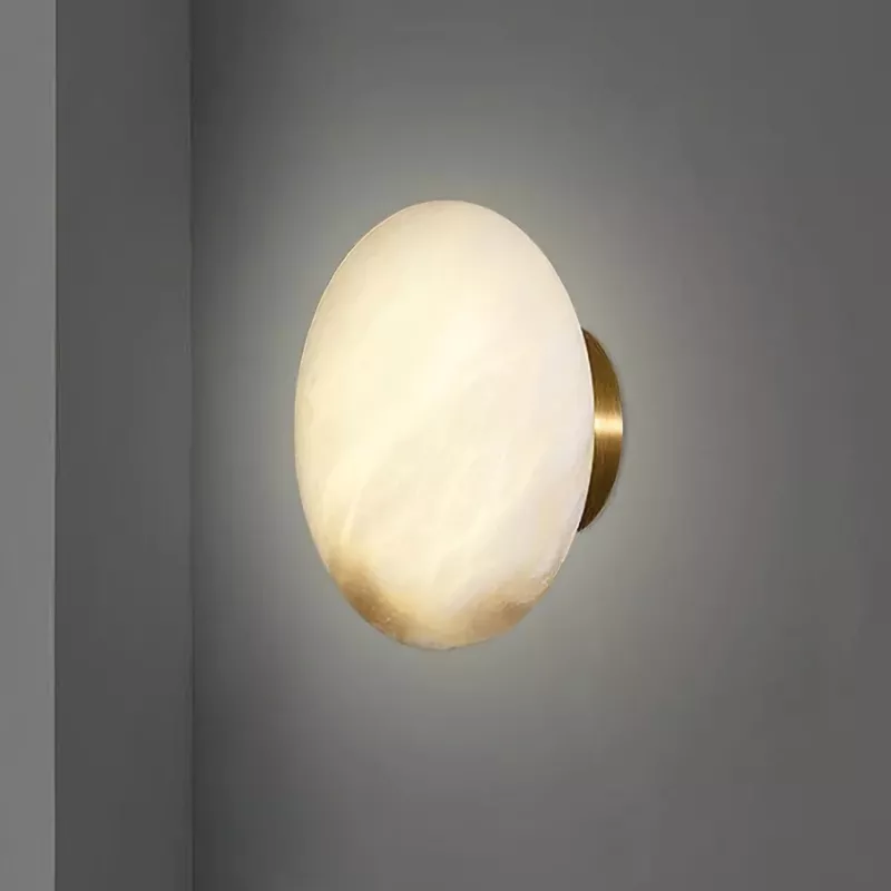 Modern Marble and Copper Wall Lamp