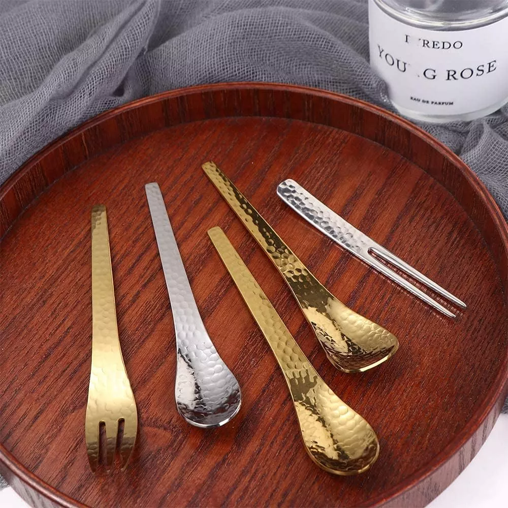 4-Piece Stainless Steel Hammer Pattern Cutlery Set
