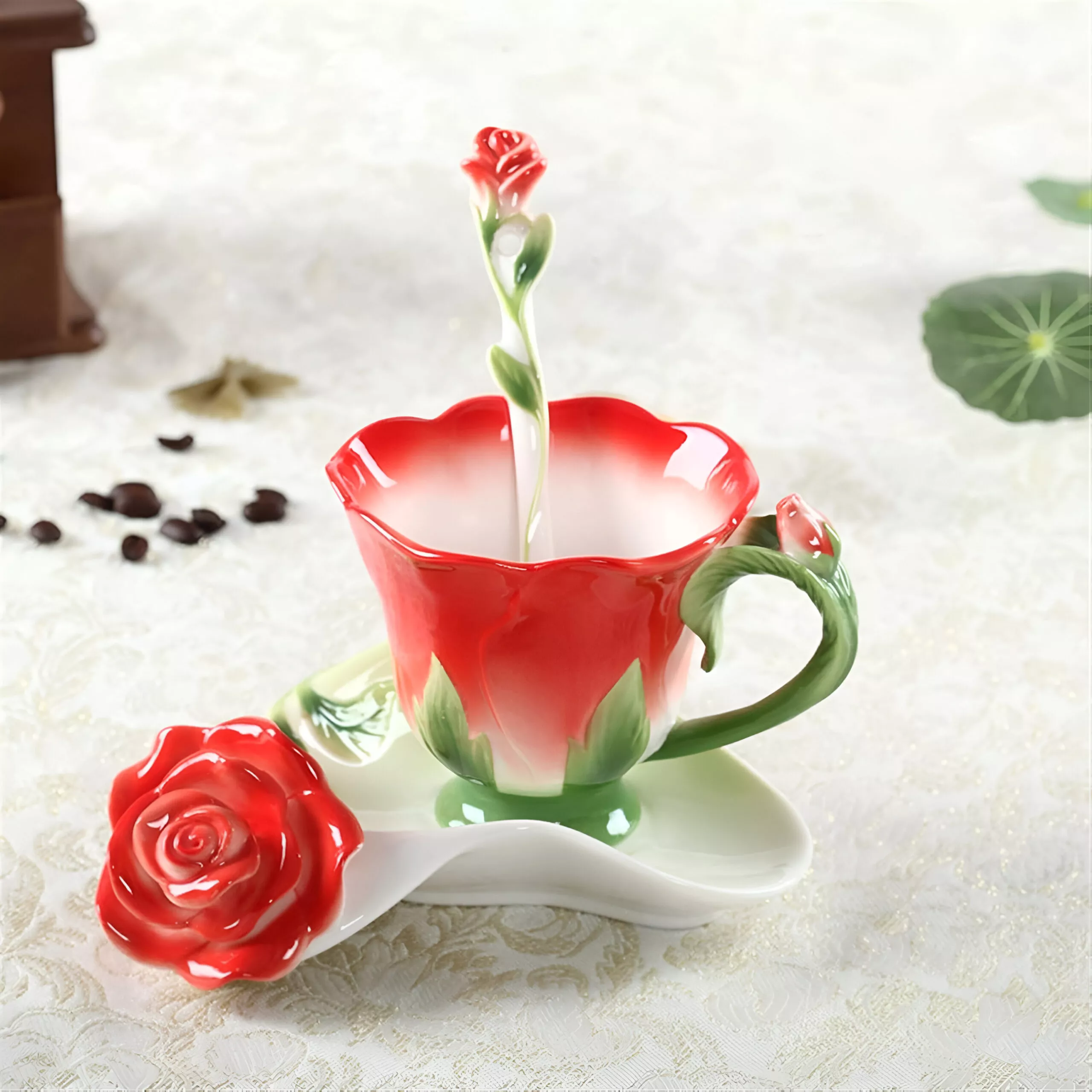 Colorful Ceramic Tea Mug with Flower Design - Image 5