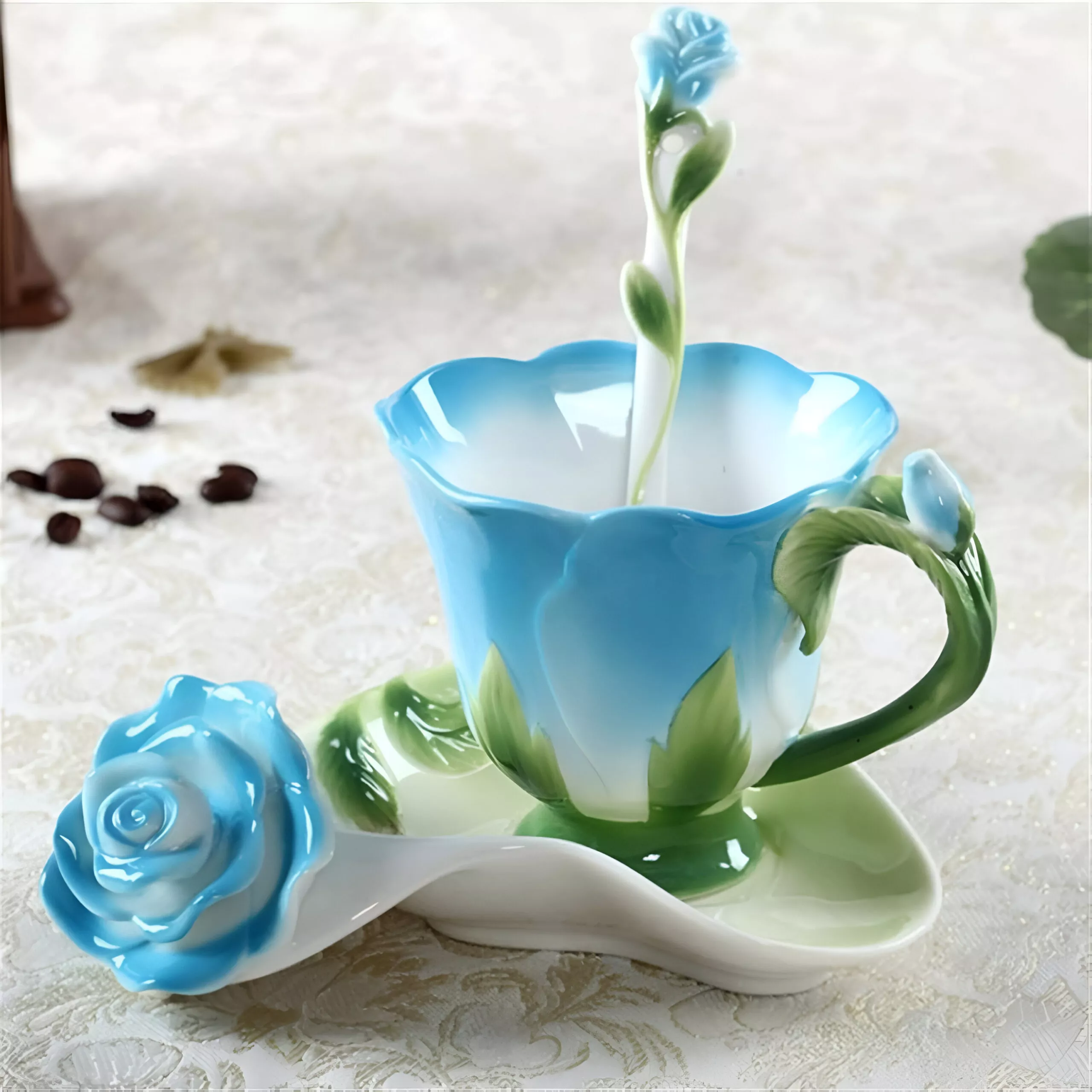 Colorful Ceramic Tea Mug with Flower Design - Image 3