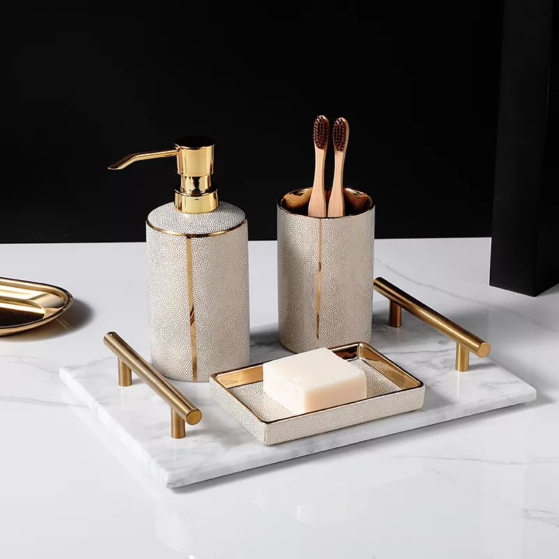 Elegant Ceramic Bathroom Accessory Set - Image 4