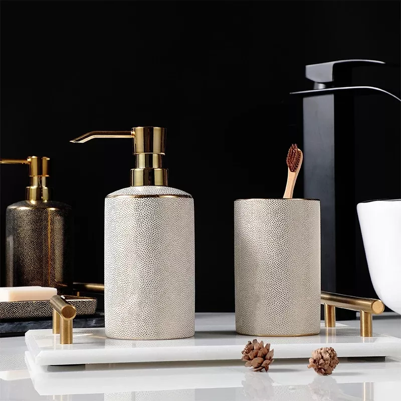 Elegant Ceramic Bathroom Accessory Set - Image 3