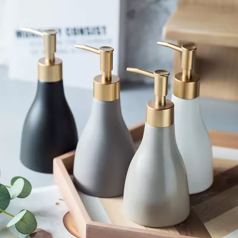 Portable Ceramic Shampoo and Soap Dispenser