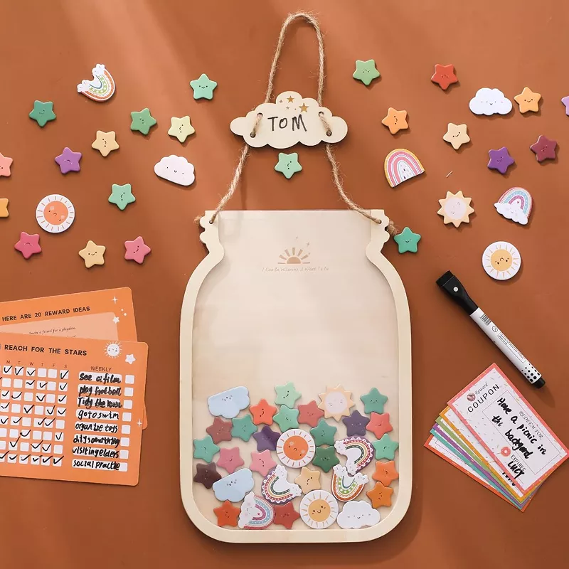 Personalized Kids Reward Jar with Stars & Donuts