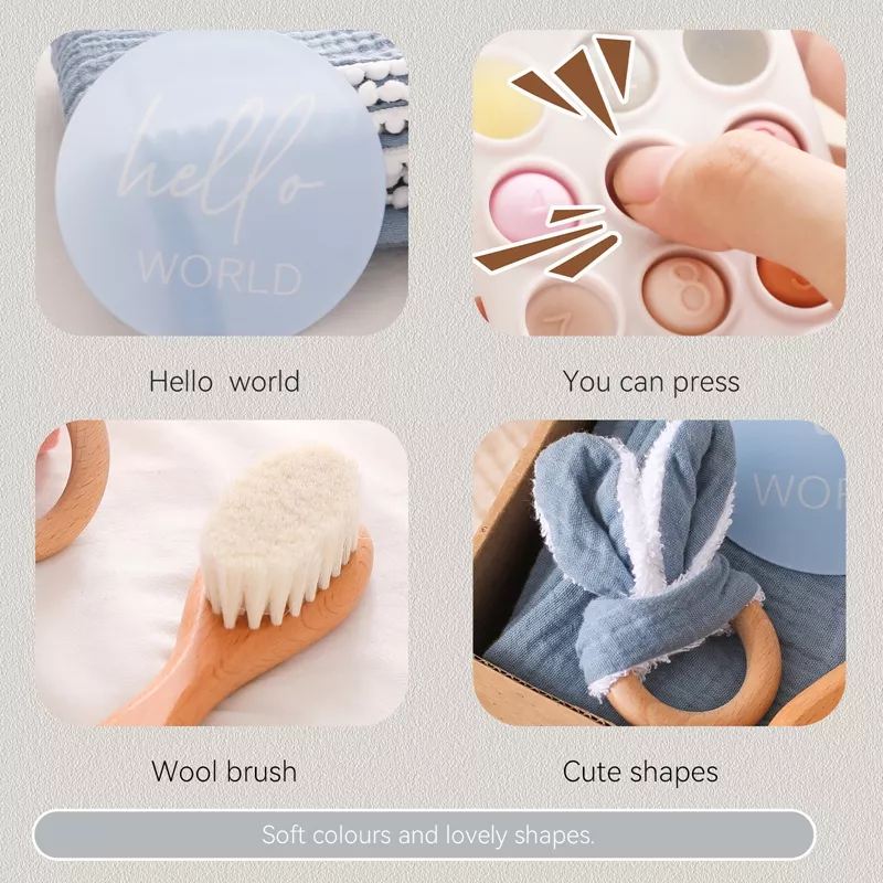 Baby Mobile Phone Decompression Toy & Pure Cotton Towel Set - Image 5