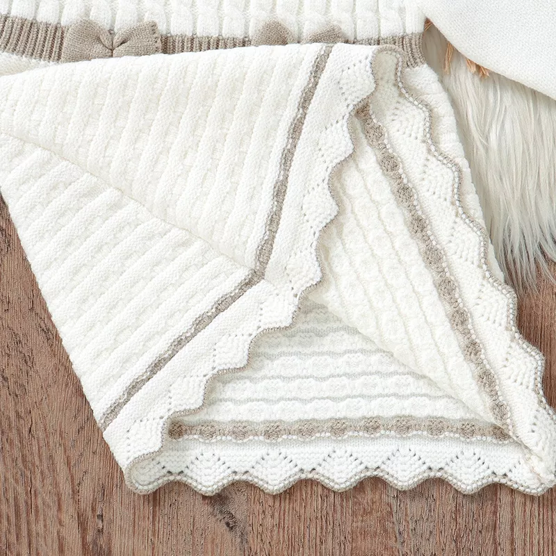 Baby Sweater Dress Knit Skirt with Bow - Image 7