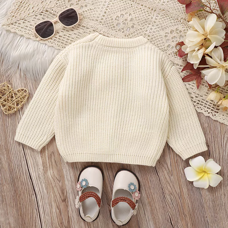 Baby Girl 3D Butterfly Knitted Pullover Sweater - Image 3