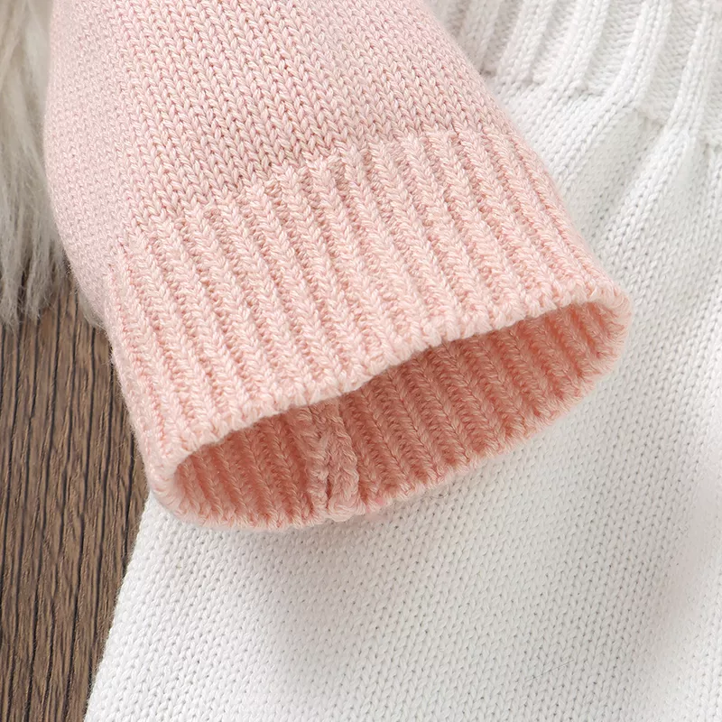 Newborn Baby Girls Cotton Knitted Long Sleeve Bodysuit Romper - Image 5