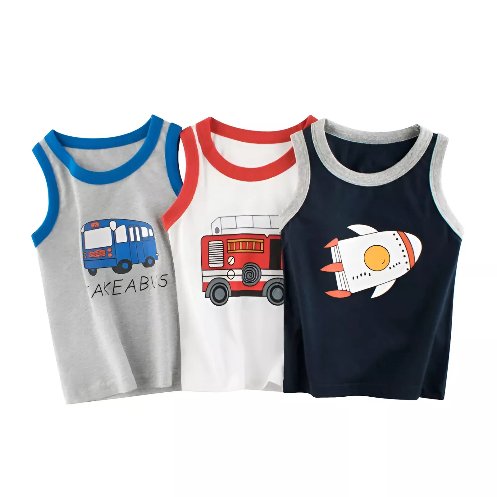 Rocket Print Sleeveless Vest for Boys - Image 3