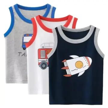 Rocket Print Sleeveless Vest for Boys
