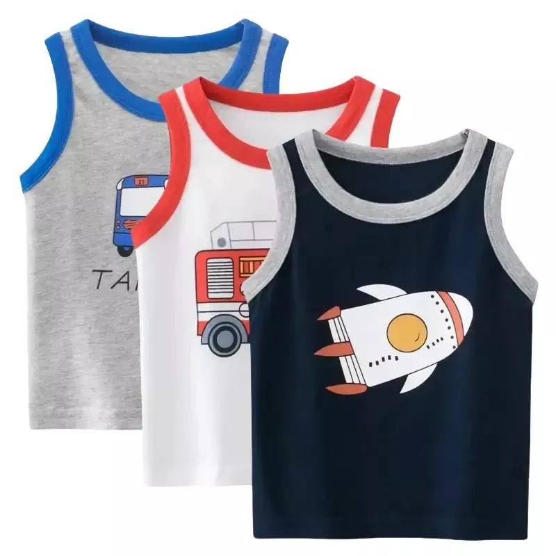 Rocket Print Sleeveless Vest for Boys