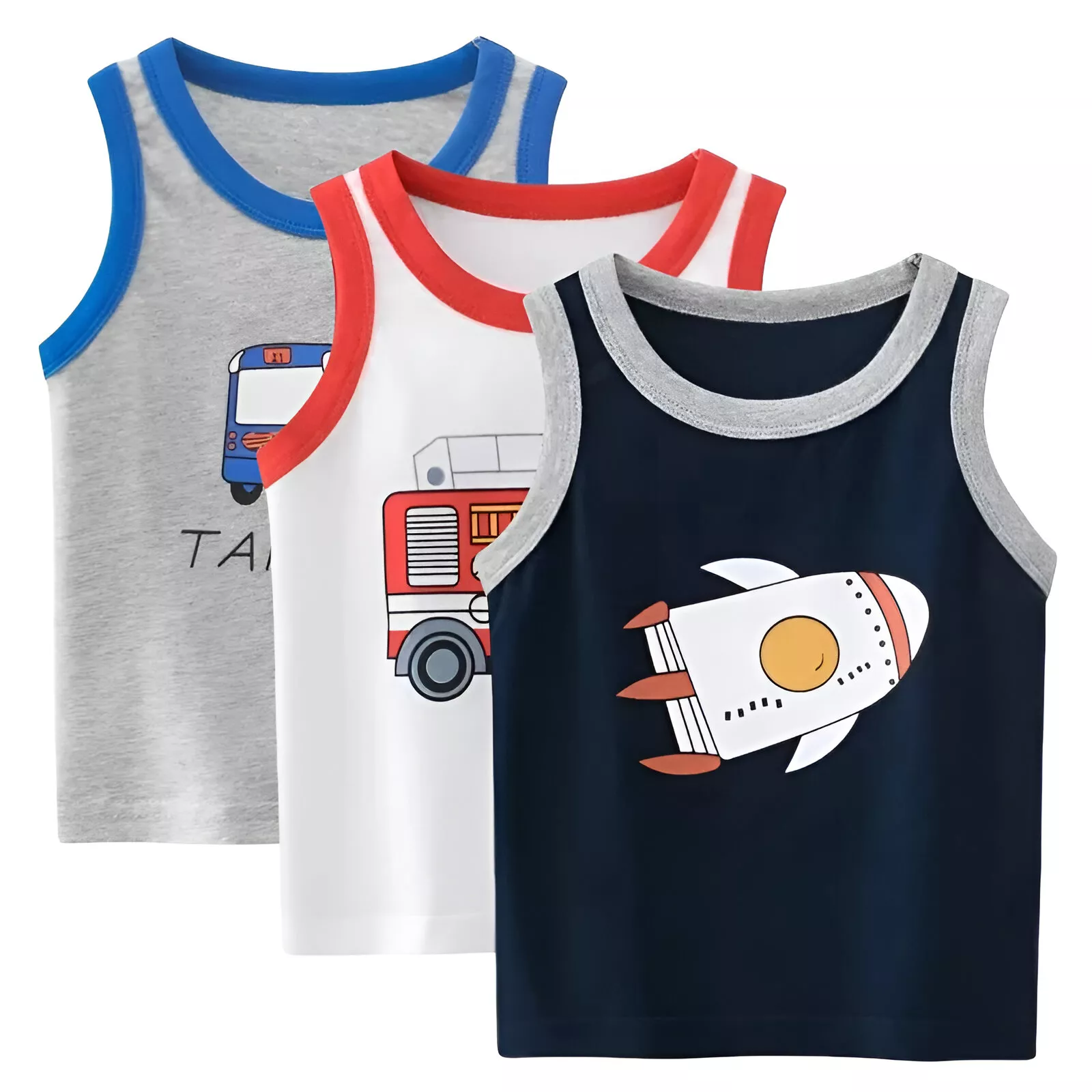 Rocket Print Sleeveless Vest for Boys - Image 2