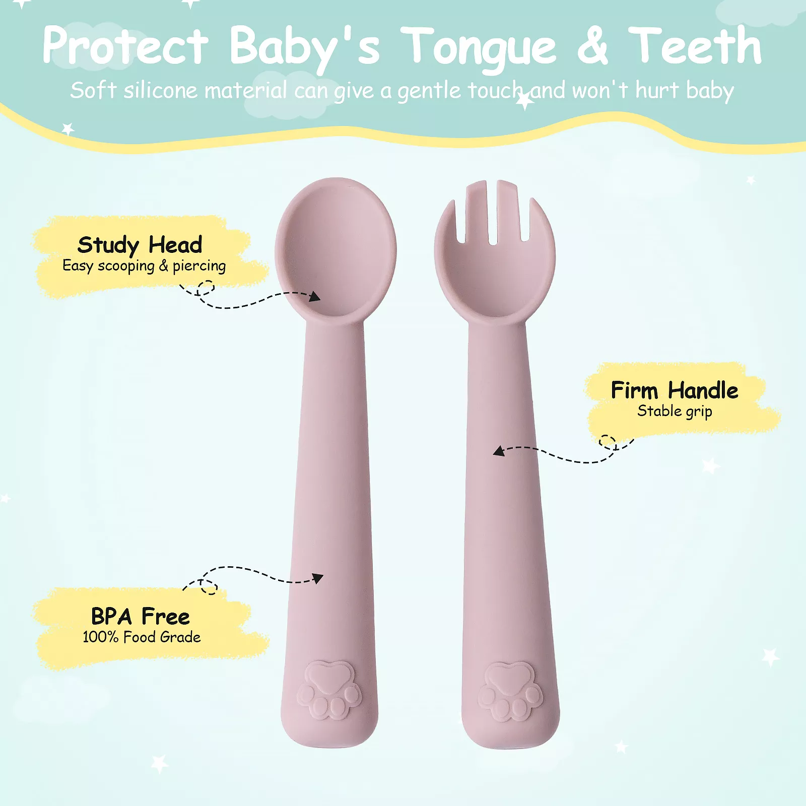 Baby Silicone Suction Bowl Plate with Feeding Spoons - Image 5