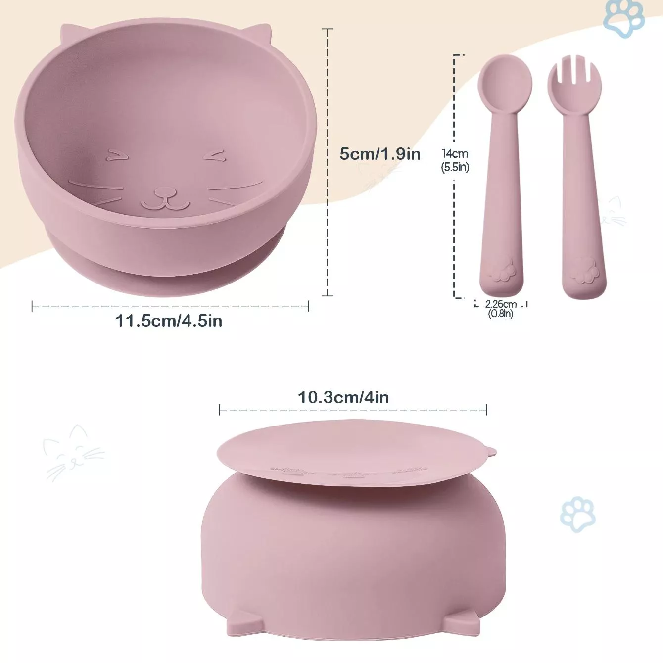 Baby Silicone Suction Bowl Plate with Feeding Spoons - Image 7
