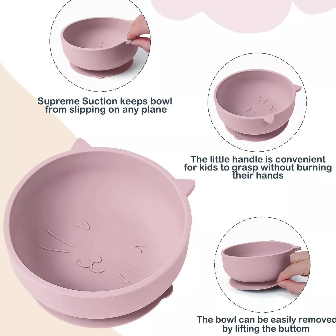 Baby Silicone Suction Bowl Plate with Feeding Spoons - Image 3