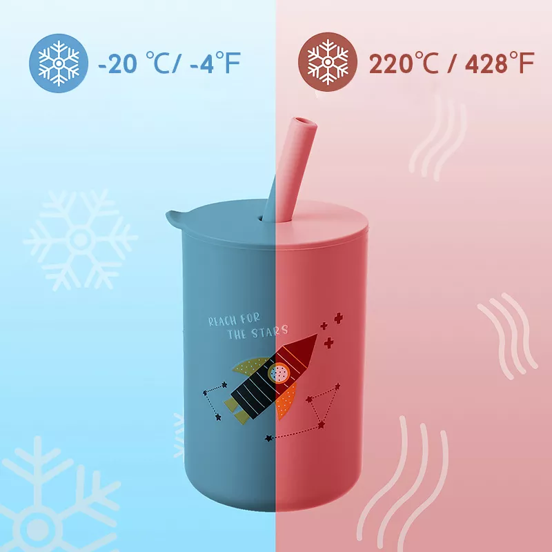 Leakproof Silicone Baby Feeding Cup with Straw - Image 3