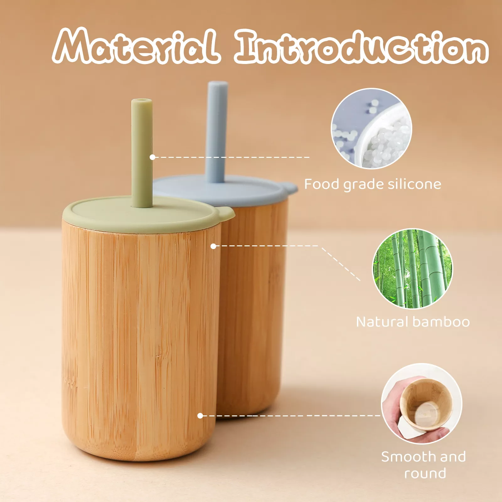 Leakproof Bamboo & Silicone Sippy Cup - Image 3