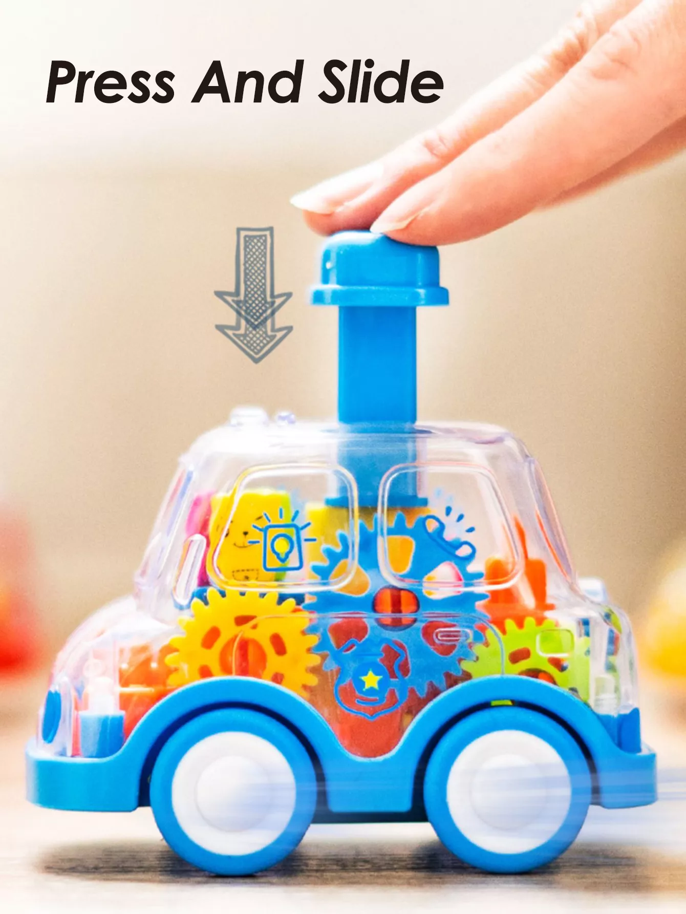 Colorful Pull-Back Transparent Car Toy for Toddlers - Baby Puzzle Sliding Car for Boys & Girls - Image 4