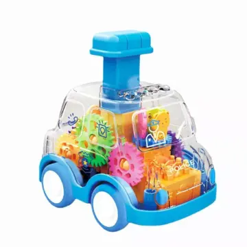 Colorful Pull-Back Transparent Car Toy for Toddlers - Baby Puzzle Sliding Car for Boys & Girls