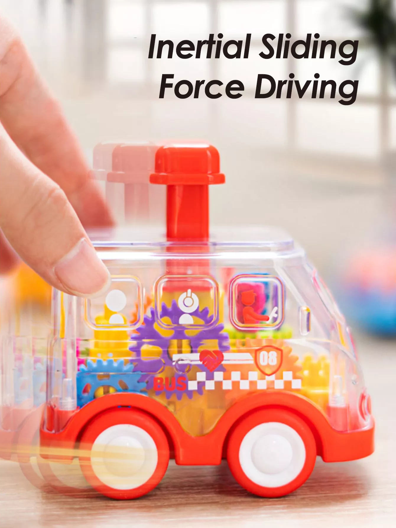 Colorful Pull-Back Transparent Car Toy for Toddlers - Baby Puzzle Sliding Car for Boys & Girls - Image 5