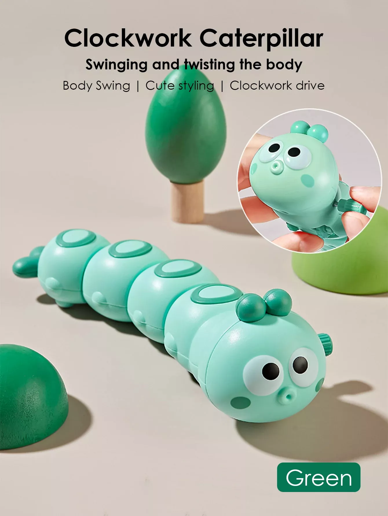 Interactive Wind-Up Crawling Caterpillar Toy – Fun & Educational - Image 6