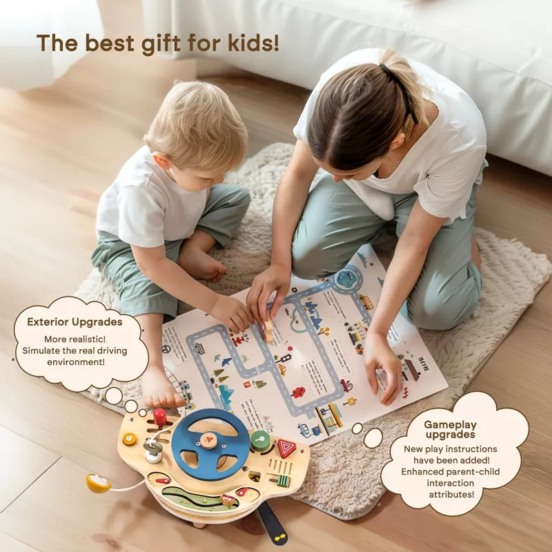 Wooden Montessori Busy Board for Toddlers - Sensory Learning & Fine Motor Skills - Image 5