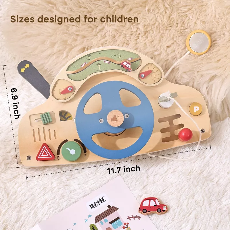 Wooden Montessori Busy Board for Toddlers - Sensory Learning & Fine Motor Skills - Image 3