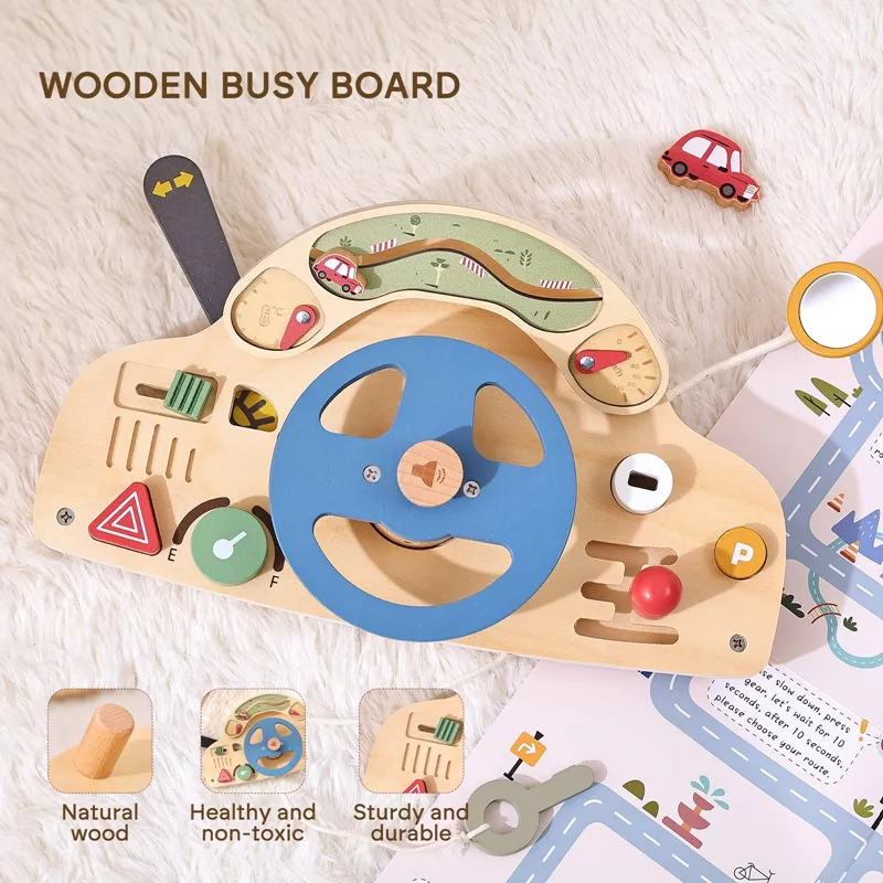 Wooden Montessori Busy Board for Toddlers - Sensory Learning & Fine Motor Skills - Image 2
