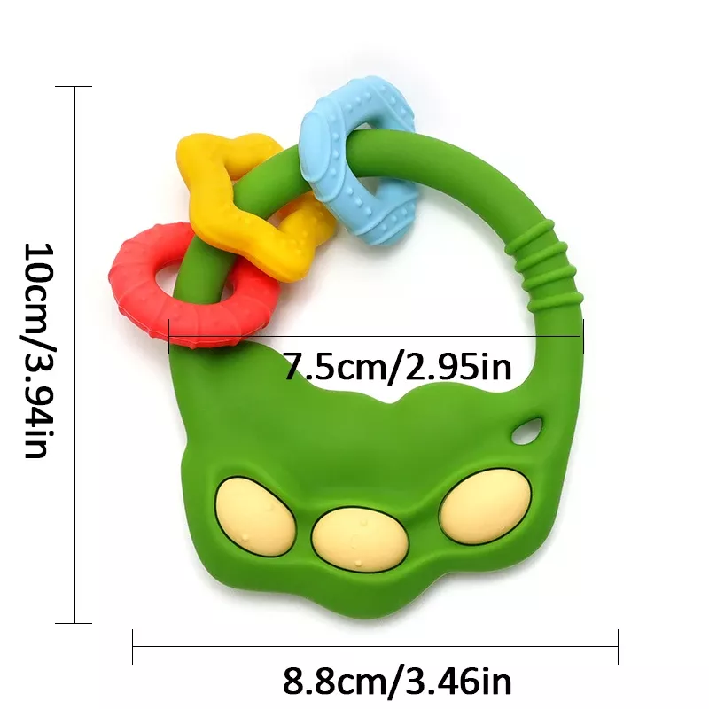 Baby Silicone Teether Pea-Shaped BPA-Free Chewing Toy for Infants - Safe, Soft, and Fun - Image 6