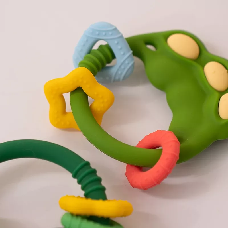 Baby Silicone Teether Pea-Shaped BPA-Free Chewing Toy for Infants - Safe, Soft, and Fun - Image 4
