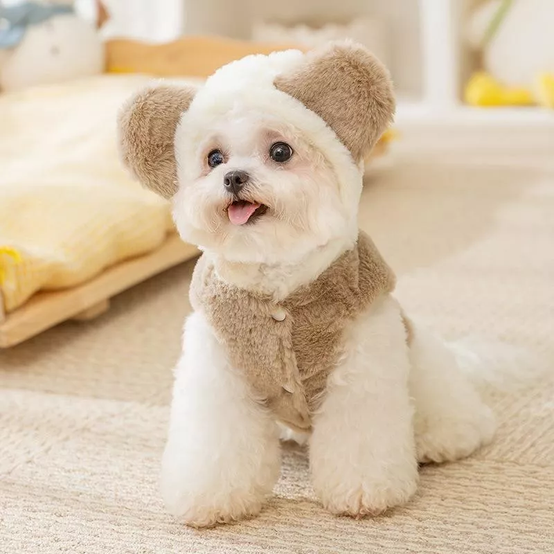 Pet Hoodie Cute Bear Fleece Winter Dog Sweatshirt