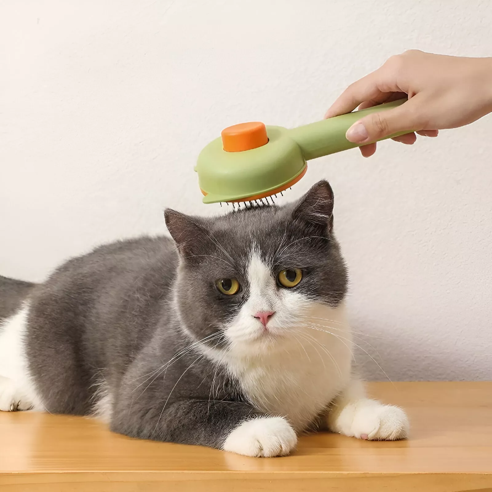 One-Click Pet Hair Removal Grooming Brush for Cats and Dogs - Image 2