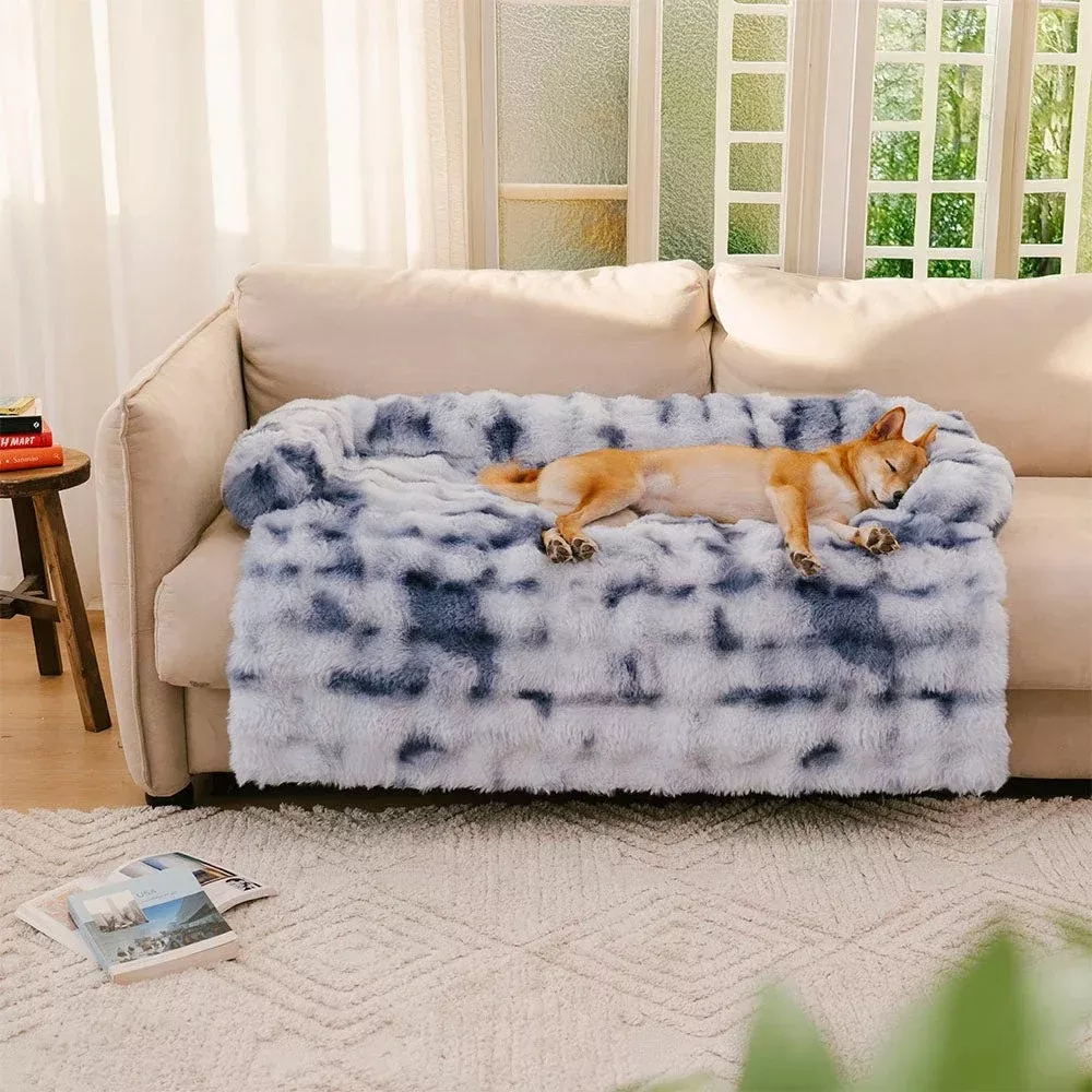 Fluffy Plush Pet Dog Bed Sofa for Large Dogs - Image 2