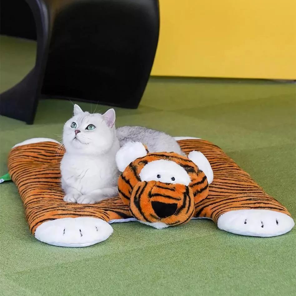 Tiger Shaped Pet Bed & Floor Mat – Cozy, Washable, All-Season Comfort for Cats & Dogs - Image 3