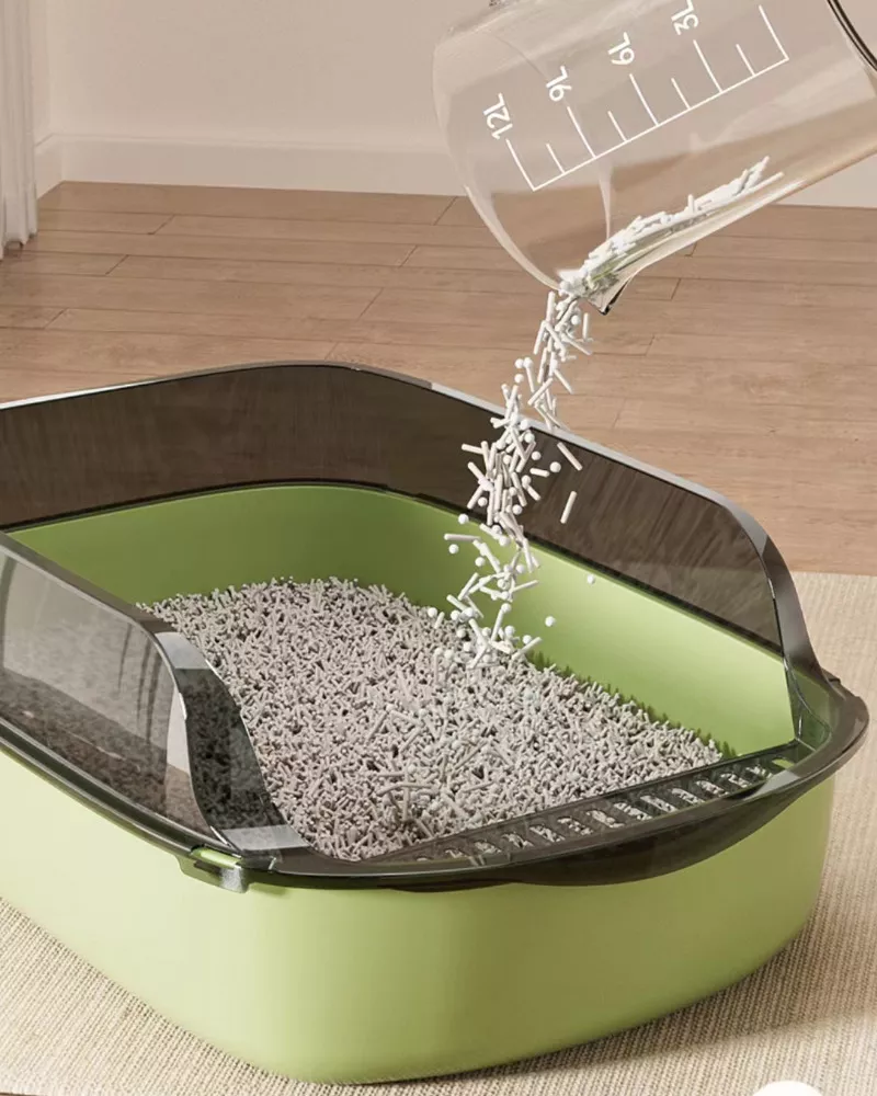 High-Side Splashproof Cat Litter Box with Scoop – Semi-Enclosed, Easy Clean Kitty Toilet - Image 3