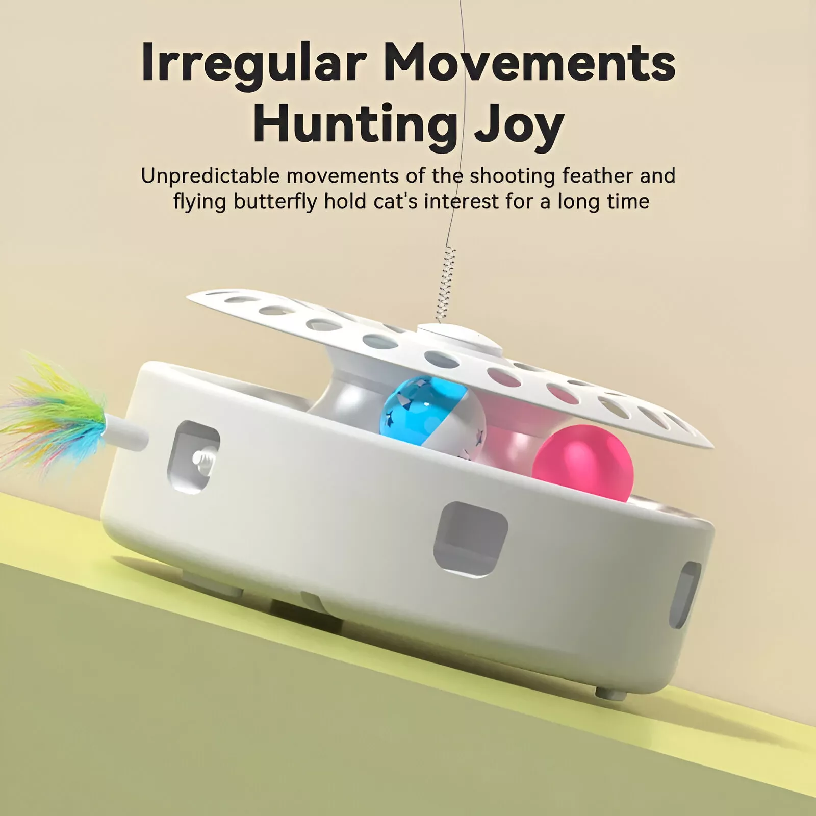 Interactive 3-in-1 Cat Toy Set with Butterfly, Feather, and Ball Teasers - Image 5