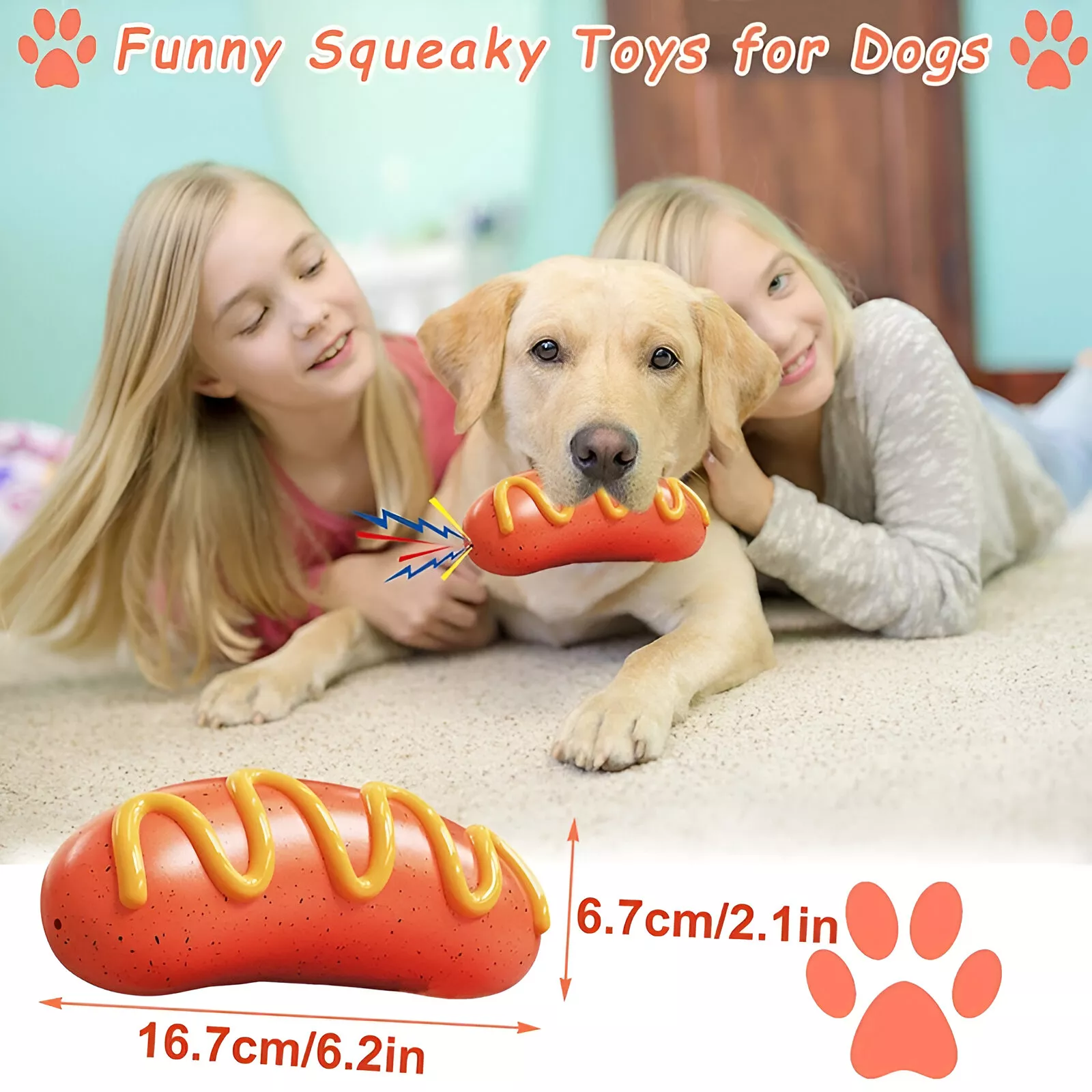 Indestructible Rubber Dog Chew Toy with Squeak - Image 6