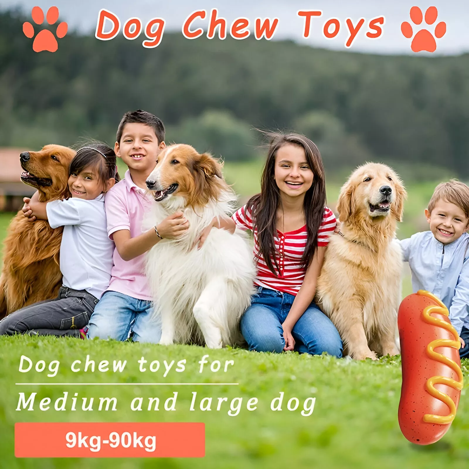 Indestructible Rubber Dog Chew Toy with Squeak - Image 4