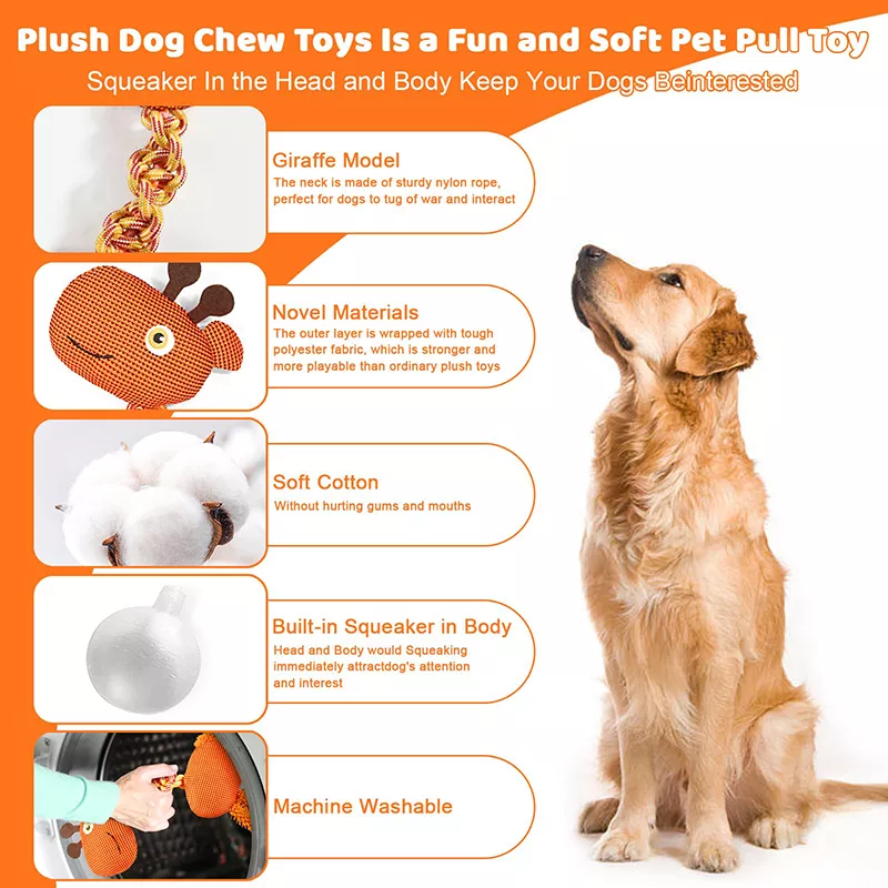 Durable Squeaky Dog Rope Toy - Image 3