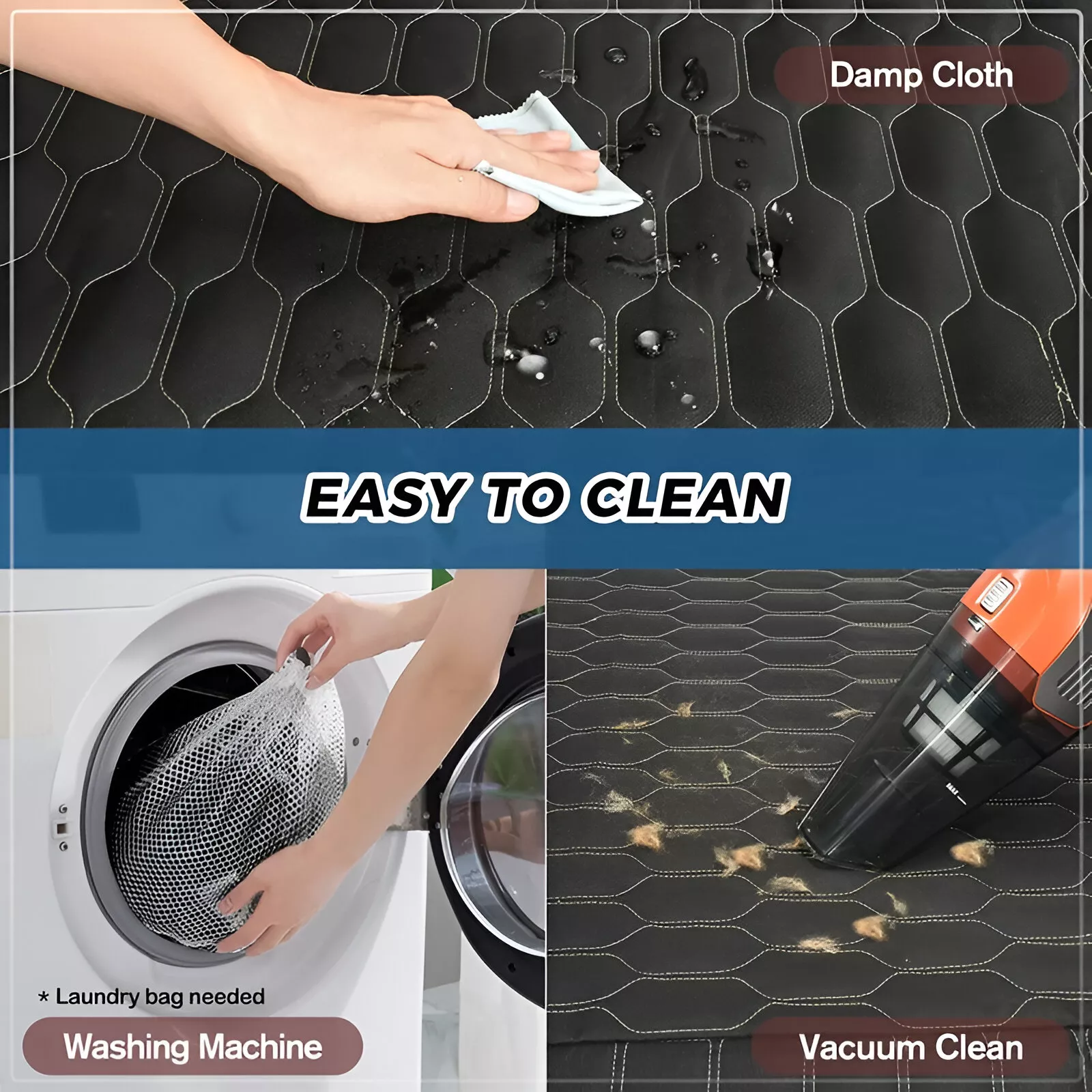 6-in-1 Dog Car Seat Cover Waterproof with Mesh Visual Window for Trucks & SUVs - Image 5