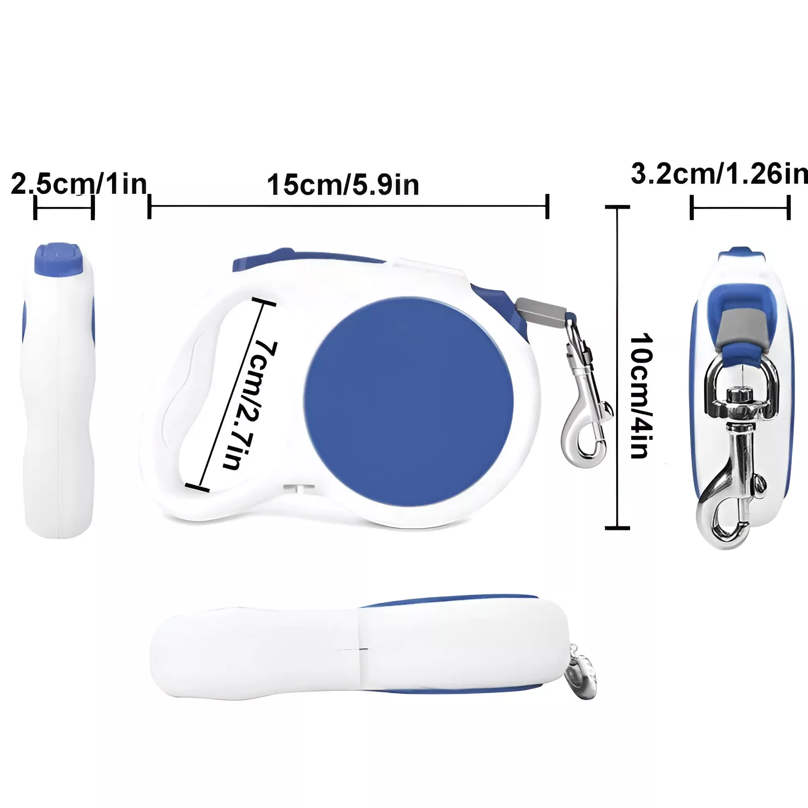 3-in-1 Retractable Dog Leash with LED Light & Poop Bag Holder - Image 6