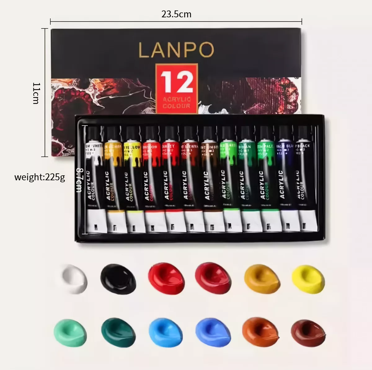 12/24 Colors Acrylic Paint Set - Professional Artist Pigment for Canvas, Fabric, Glass, and More - Image 9