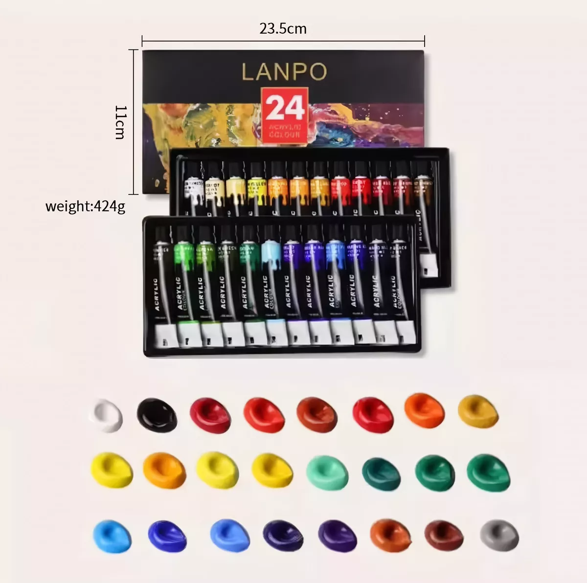 12/24 Colors Acrylic Paint Set - Professional Artist Pigment for Canvas, Fabric, Glass, and More - Image 8