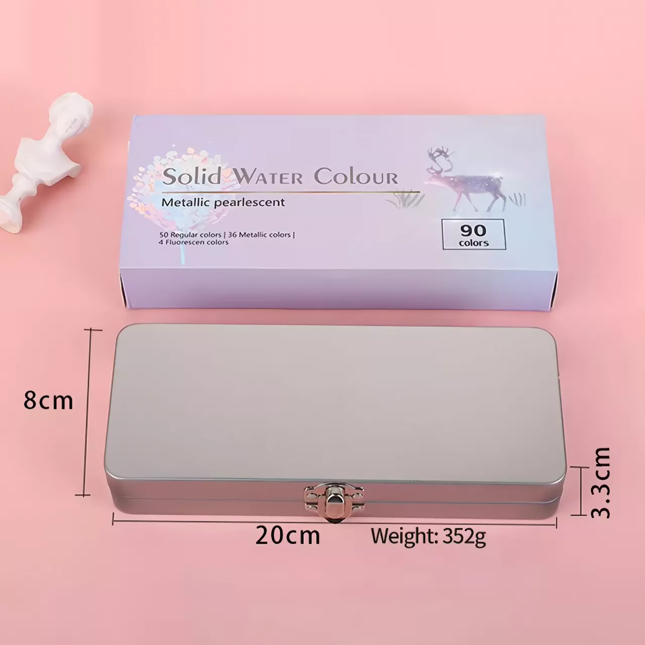 90 Colors Watercolor Paint Set - Neon, Metallic, Pearlescent, Fluorescent Pigments for Artists - Image 8