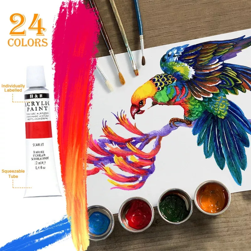 24-Color Acrylic Paint Set - Image 3
