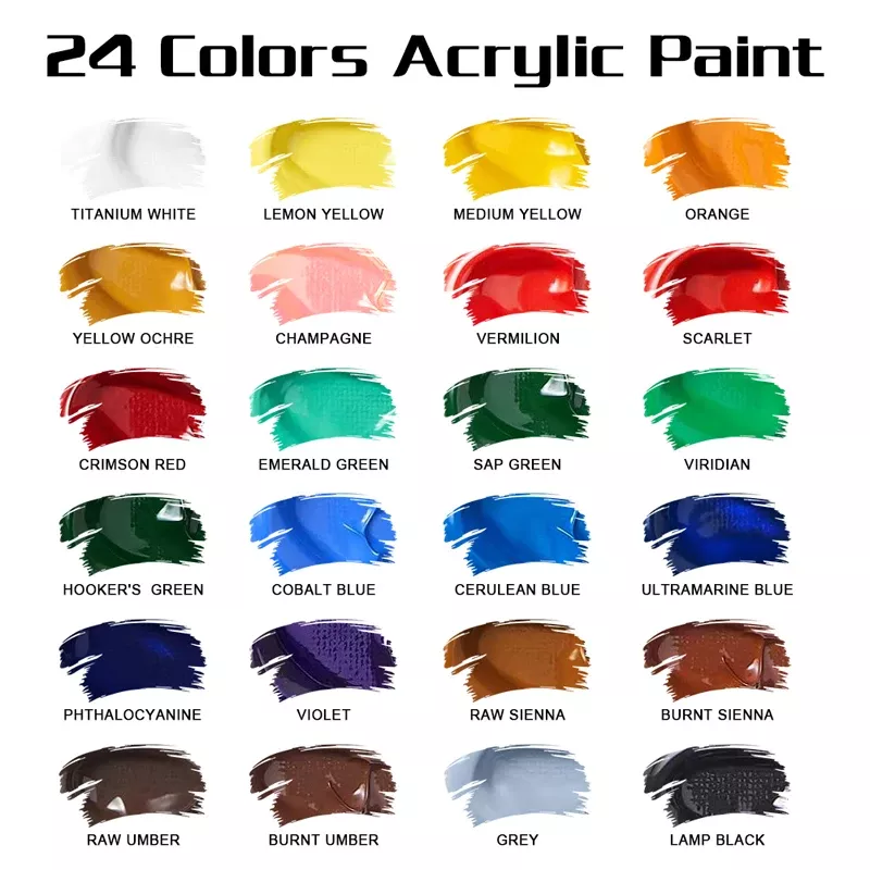 24-Color Acrylic Paint Set - Image 6