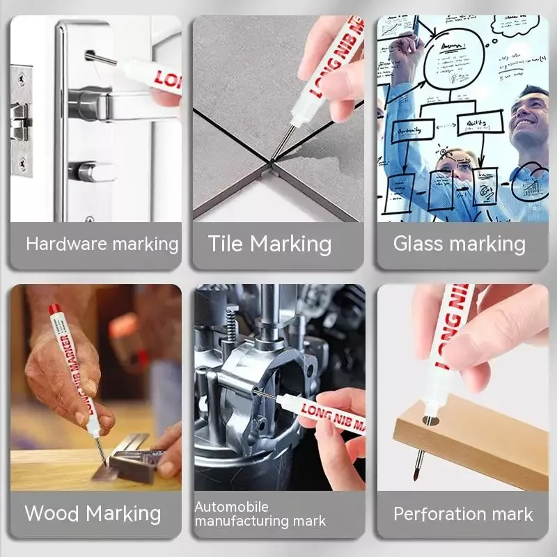 10-Piece Long Nib Head Markers for Metal and Wood Decoration - Image 3