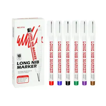 10-Piece Long Nib Head Markers for Metal and Wood Decoration